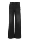 Mother The Hustler Roller Sneak Denim Jeans In Black