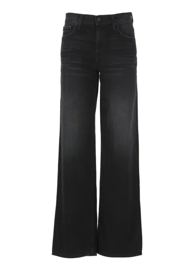 Mother The Hustler Roller High-rise Flared Jeans In Black