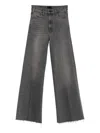 Mother Jeans Hustler Roller Sneak Fray In Gray