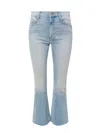 Mother The Hustler Flared Jeans In Blu Denim Chiaro
