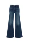 Mother The Twister Sneak Frayed Hems Flared Wide Leg Jeans In Blue