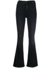 Mother Womens Nighty Night The Weekender Flared-leg Mid-rise Denim-blend Jeans In Blue
