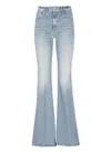 Mother The Super Cruiser High-rise Flared Jeans In Blue