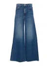 Mother Wide-leg Faded Five-pocket Belt Contrast In Blue