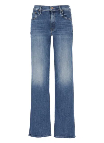 Mother The Mid Rise Maven Sneak Jeans In Washed Blue