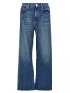 Mother High-waisted Cropped Jeans In Blue Denim In Blue