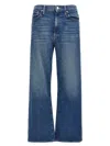 Mother High-waisted Cropped Jeans In Blue Denim In Blue