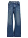 Mother High-waisted Cropped Jeans In Blue Denim In Blue