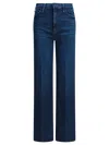 Mother Wide-leg Trousers With Elasticized Fit And Contrast Stitching In Blue