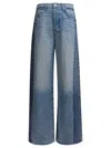 Mother The Ditcher Roller Zip Skimp Jeans Music Is The Medium In Blue