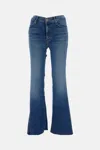 Mother Lil Doozy Fray Flared Jeans In Blue