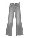 Mother High-waisted Flared Jeans With Distressed Hem In Blue