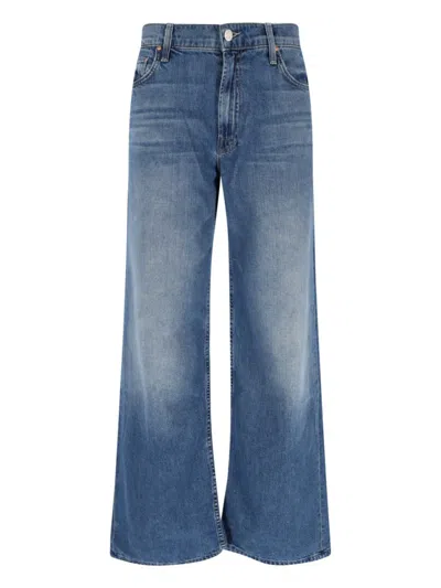 Mother Hit Shuffle Washed Blue Wide-leg Jeans