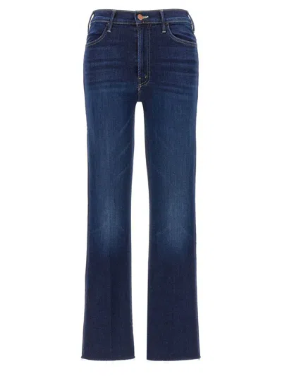 Mother The Hustler Flood Fray Jeans In Blue