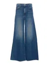 Mother Regular Fit Denim Trousers With Contrast Stitching In Blue