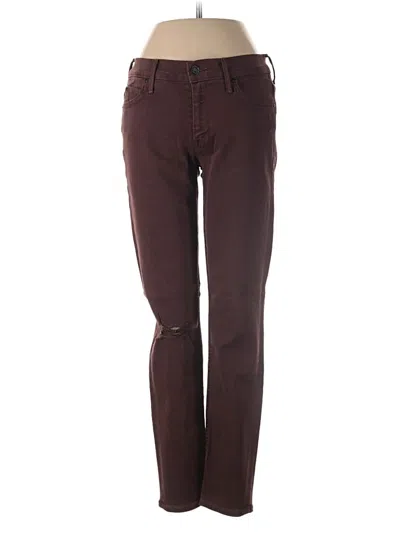 Pre-owned Mother Jeans In Burgundy