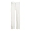 Mother The Rambler Zip Ankle Act Natural Wide Straight Leg Jean In White
