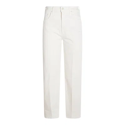Mother Jeans Cream Puffs In White