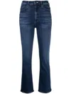 Mother The Hustler Flared Crop Jeans In Blue