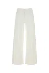 Mother The Hustler Patch Pocket Raw Hem High Waist Ankle Flare Jeans In White