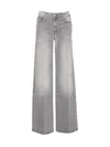 Mother Wide-leg Jeans Five-pocket Design In Gray