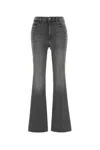 Mother Grey Stretch Denim The Doozy Sneak Fray Jeans In Gray