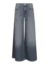 Mother Wide Leg Stretch Cotton Jeans In Grey