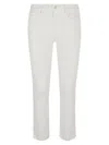 Mother Skinny Fit Buttoned Trousers In White