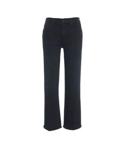 Mother Petite Lil' Mid Rise Zip Rambler In Black