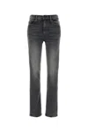 Mother Black Stretch Denim The Mid Rise Rider Skimp Jeans In Gray