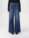 Mother 'the Undercover Sneak' Blue Jeans With Palazzo Style And Logo Patch On The Rear In Blau