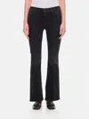 Mother The Hustler Straight Cotton Blend Jeans In Black