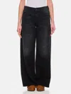 Mother The Hustler Roller Sneak Jeans In Black
