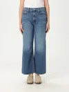 Mother High-waisted Cropped Jeans In Blue Denim In Blau