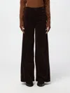 Mother 'ditcher' Brown Five Pockets Jeans With Wide Leg In Corduroy Woman In Brown