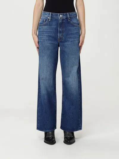 Mother Jeans  Woman Color Green In Blue