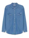 Mother Long-sleeved Denim Shirt In Azul