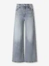 Mother 'the Ditcher Roller Sneak' Grey Jeans With Logo Embroidery On The Rear And Logo Patch On The Rear In Blue
