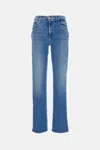 Mother Sky Blue High-rise Straight Jeans In Blue
