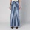 Mother The Patch Pocket Twister Sneak Flared Wide Leg Jeans In Blue