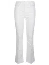 Mother The Hustler Ankle Fray White Cotton Jeans In White