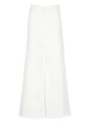 Mother Straight Wide-leg Cotton Trousers In White