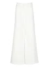Mother Straight Wide-leg Cotton Trousers In White
