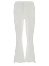 Mother White Cropped Flared Denim Jeans In White