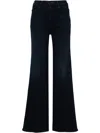 Mother The Hustler Roller Sneak Jeans In Black