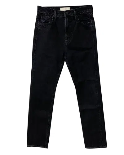 Mother Jeans With Washed-out Detail In Black Cotton