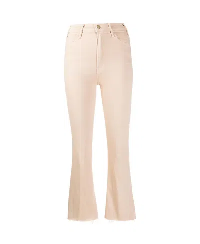 Mother Kick Flare Trousers In Nude