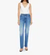 Mother The Hustler Roller Patch Pocket Sneak Piece By Piece Jeans In Blue