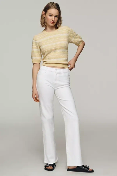 Mother Kick It Flood High-rise Straight-leg Jeans In White