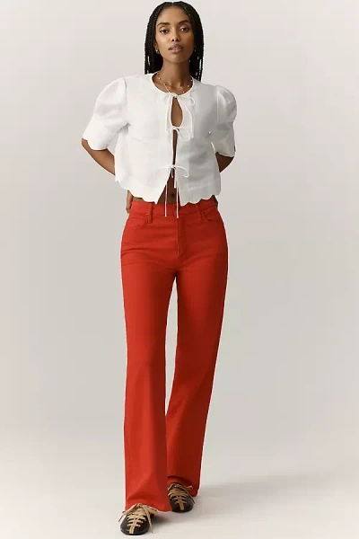 Mother Kick It High-rise Straight Leg Jeans In Burgundy